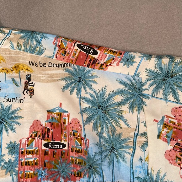 Rima We Be Jammin’ Surfin’ Caribbean Camp Shirt Men’s Size 2XL/3XL - Picture 2 of 12